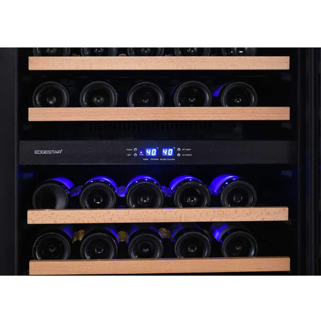 EdgeStar 24-Inch 131-Bottle Built-In Triple Zone Wine Cooler