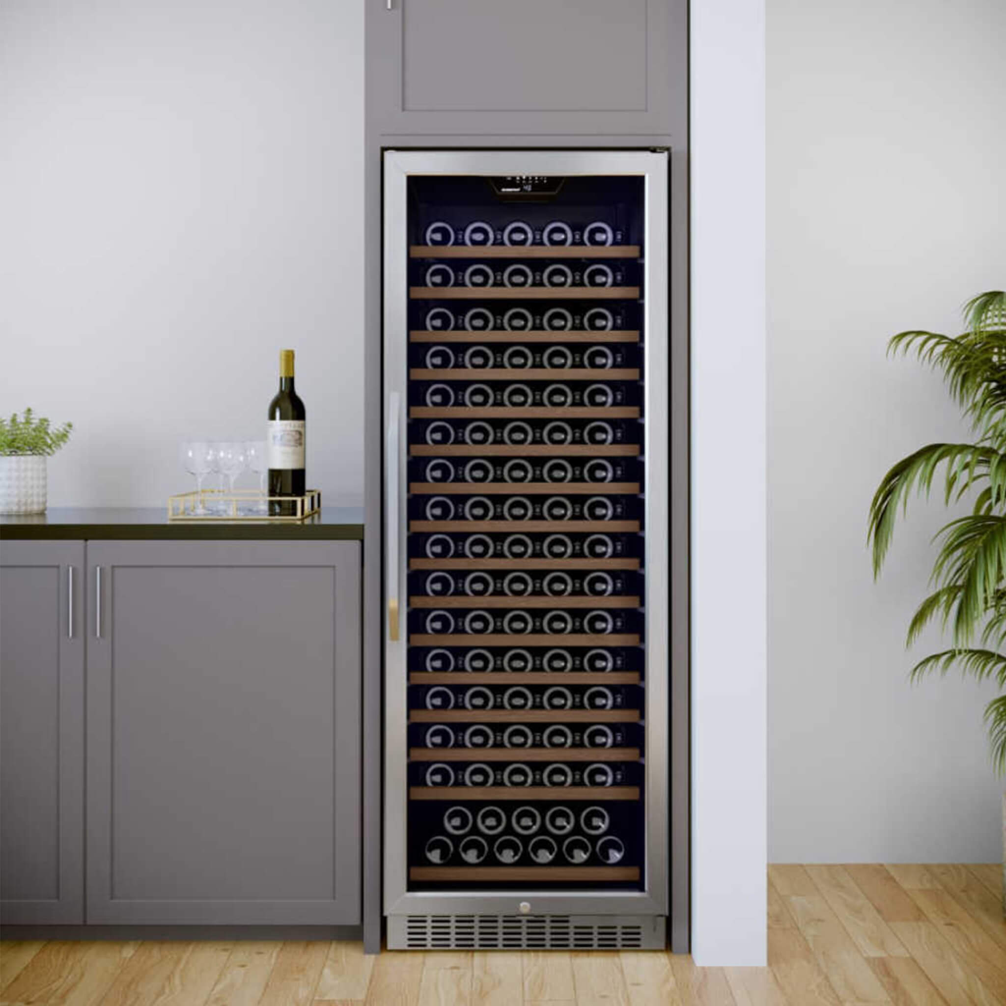 EdgeStar 24-Inch Wide 151-Bottle Freestanding Single Zone Wine Cooler with Even Cooling Technology