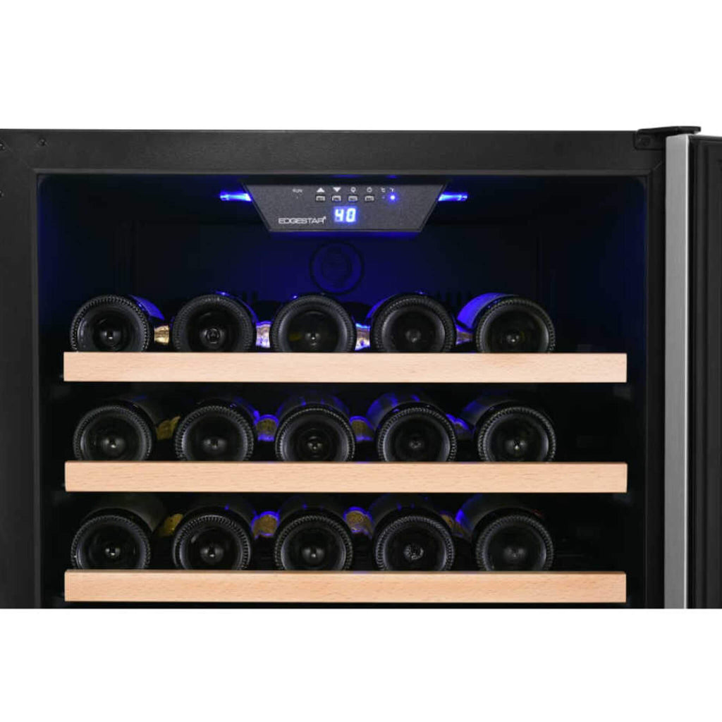 EdgeStar 24-Inch Wide 151-Bottle Freestanding Single Zone Wine Cooler with Even Cooling Technology