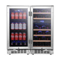 EdgeStar 30-Inch 56-Bottle Built-In French Door Wine Cooler with Door Locks