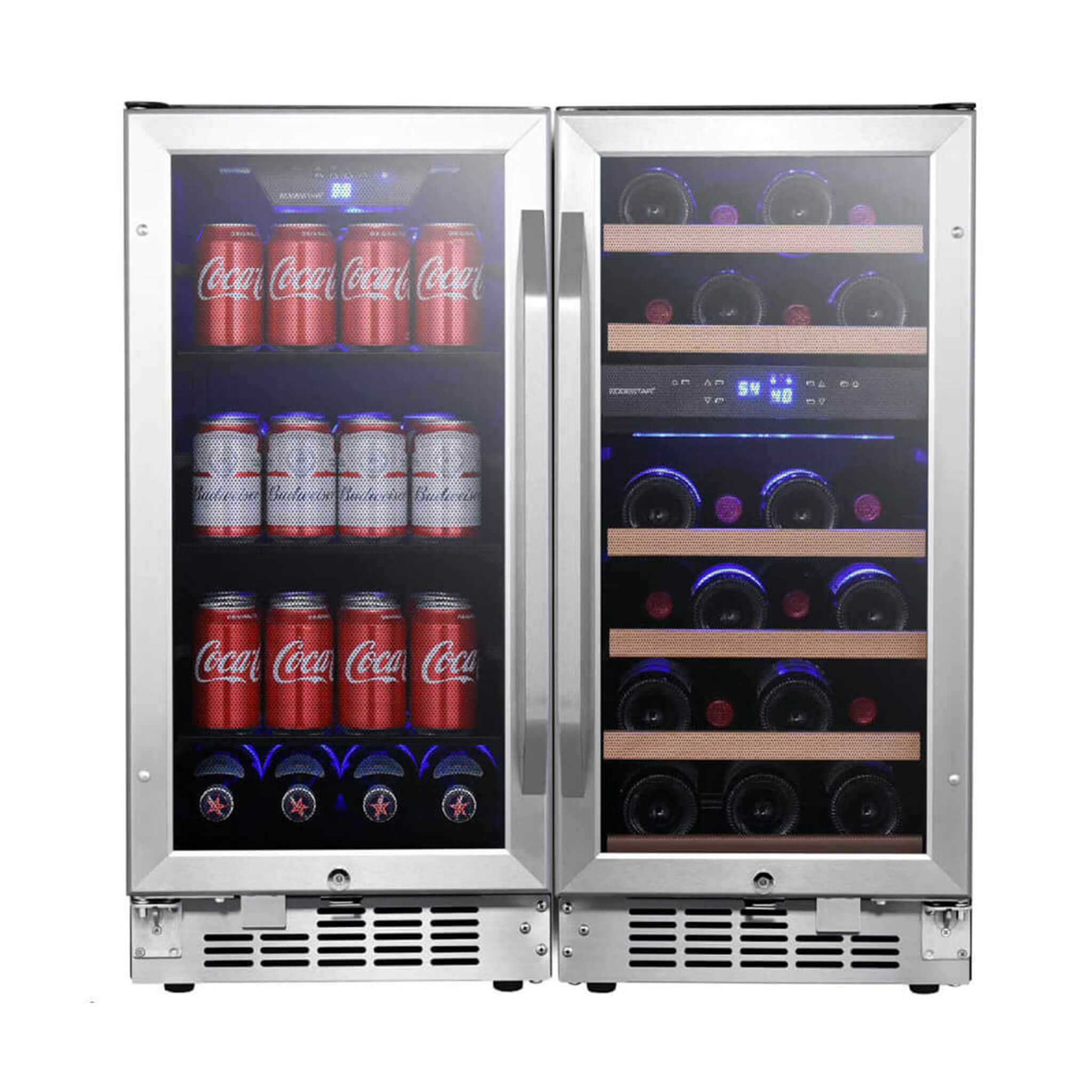 EdgeStar 30-Inch 56-Bottle Built-In French Door Wine Cooler with Door Locks