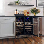 EdgeStar 30-Inch 56-Bottle Built-In French Door Wine Cooler with Door Locks