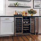 EdgeStar 30-Inch 56-Bottle Built-In French Door Wine Cooler with Door Locks