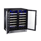 EdgeStar 30-Inch 56-Bottle Built-In French Door Wine Cooler with Door Locks