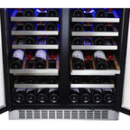 EdgeStar 30-Inch 56-Bottle Built-In French Door Wine Cooler with Door Locks