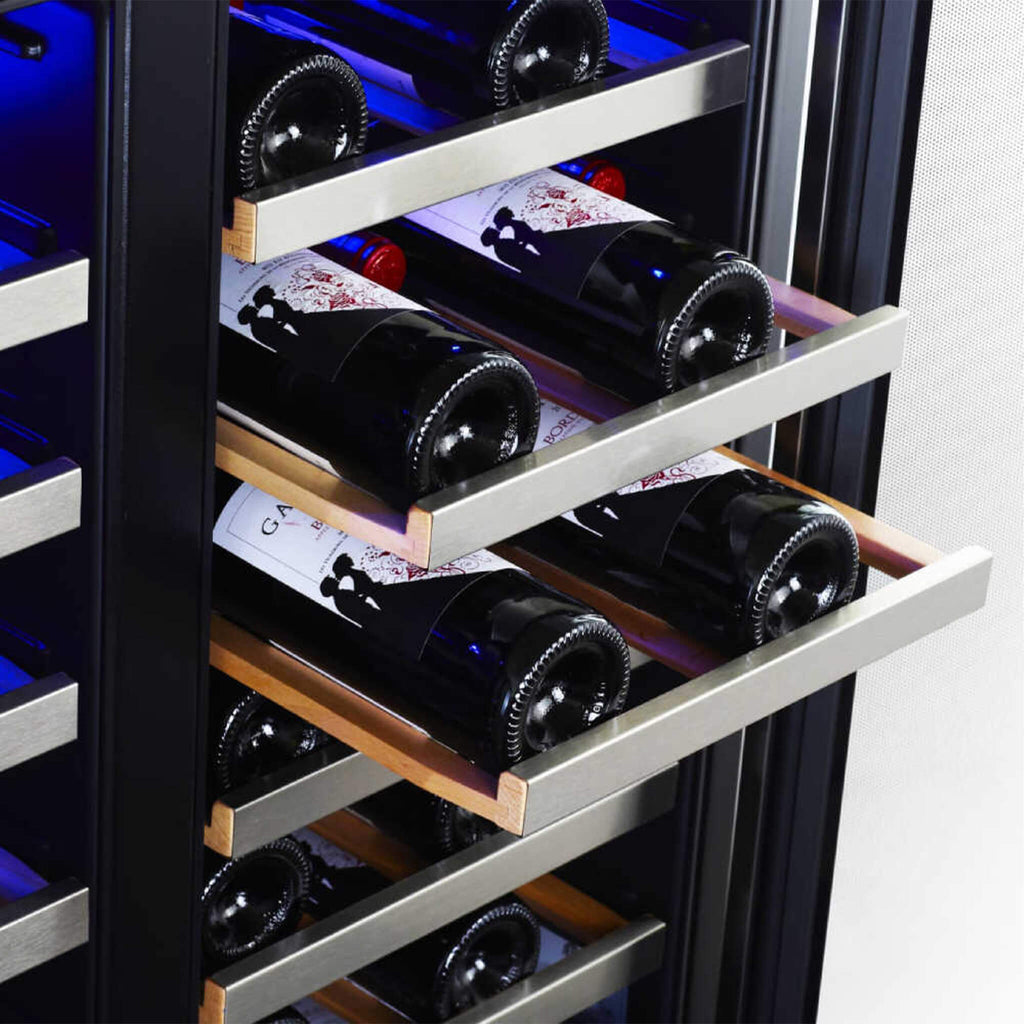 EdgeStar 30-Inch 56-Bottle Built-In French Door Wine Cooler with Door Locks