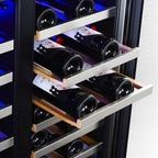 EdgeStar 30-Inch 56-Bottle Built-In French Door Wine Cooler with Door Locks