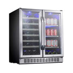 EdgeStar 30-Inch Wide 28-Bottle Built-In Dual Zone Beverage Center with 86-Can Capacity