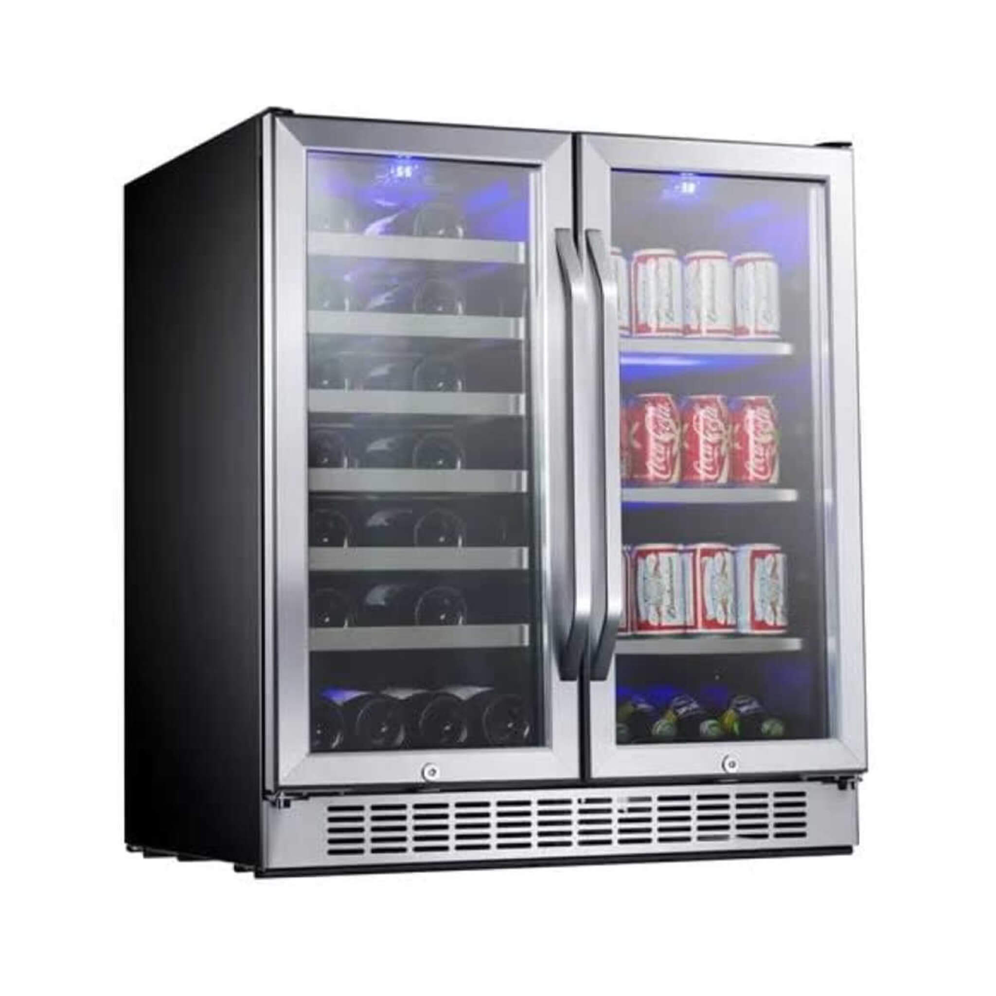EdgeStar 30-Inch Wide 28-Bottle Built-In Dual Zone Beverage Center with 86-Can Capacity