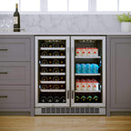 EdgeStar 30-Inch Wide 28-Bottle Built-In Dual Zone Beverage Center with 86-Can Capacity