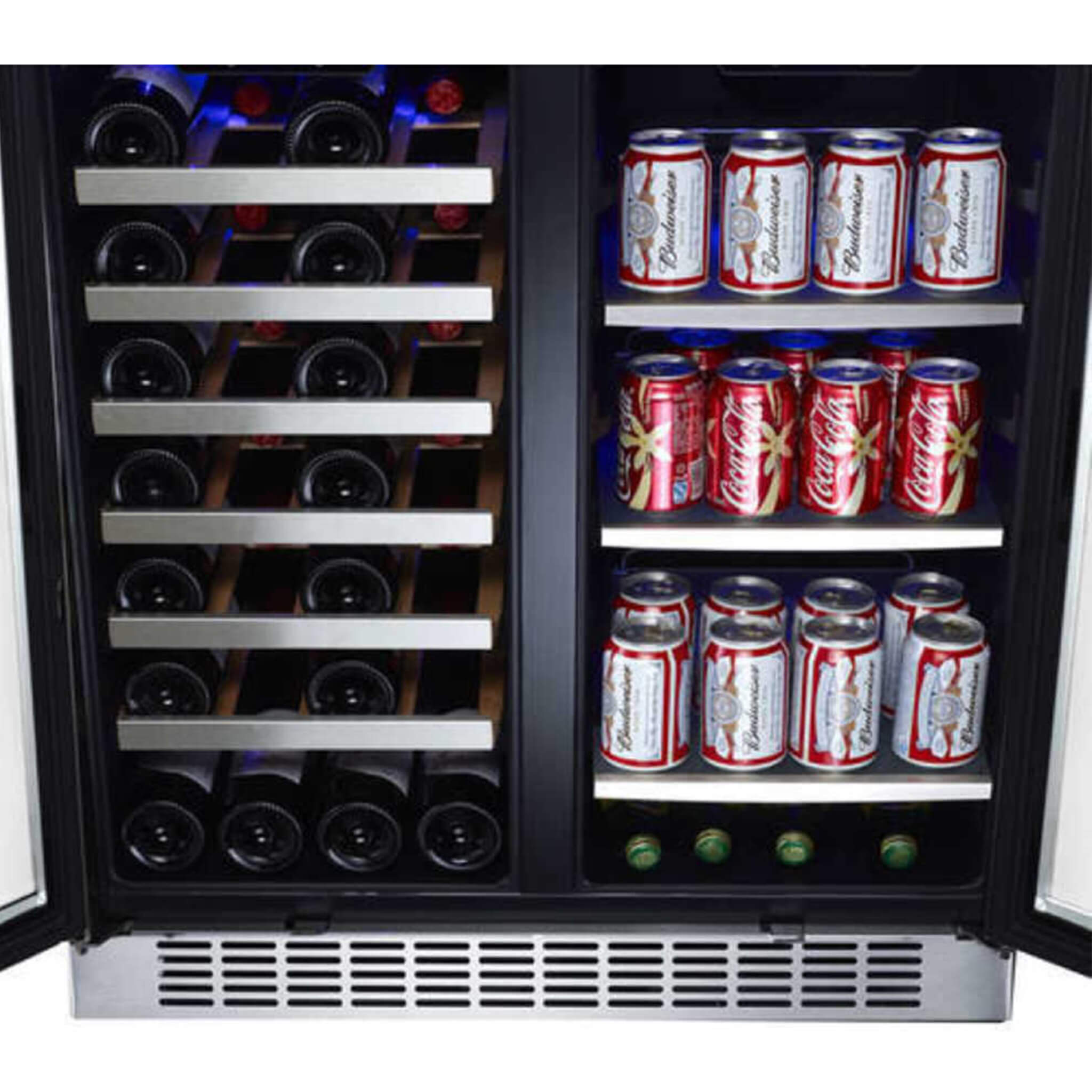 EdgeStar 30-Inch Wide 28-Bottle Built-In Dual Zone Beverage Center with 86-Can Capacity