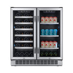 EdgeStar 30-Inch Wide 28-Bottle Built-In Dual Zone Beverage Center with 86-Can Capacity