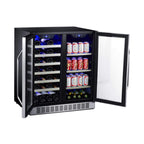 EdgeStar 30-Inch Wide 28-Bottle Built-In Dual Zone Beverage Center with 86-Can Capacity