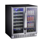 EdgeStar 30-Inch Wide 28-Bottle Built-In Dual Zone Beverage Center with 86-Can Capacity