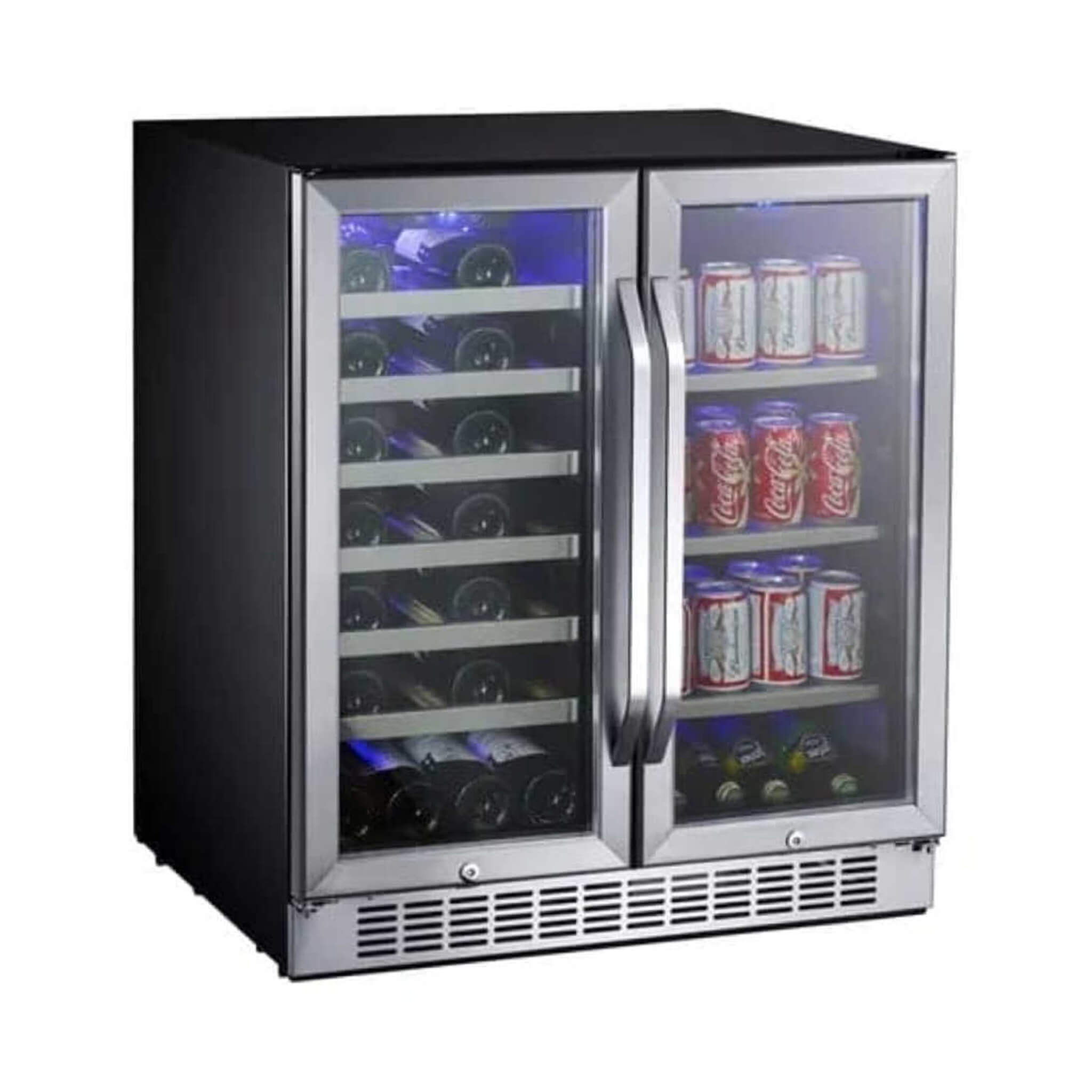EdgeStar 30-Inch Wide 28-Bottle Built-In Dual Zone Beverage Center with 86-Can Capacity