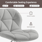 Elegant PU Leather Swivel Bar Stools Set of Four