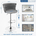 Modern Velvet Swivel Bar Stools Set of Four