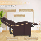 Massage Recliner Chair With Footrest And Brown PU Leather