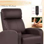 Massage Recliner Chair With Footrest And Brown PU Leather