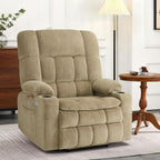 Large Dual Motor Power Lift Recliner Chair Massage Beige