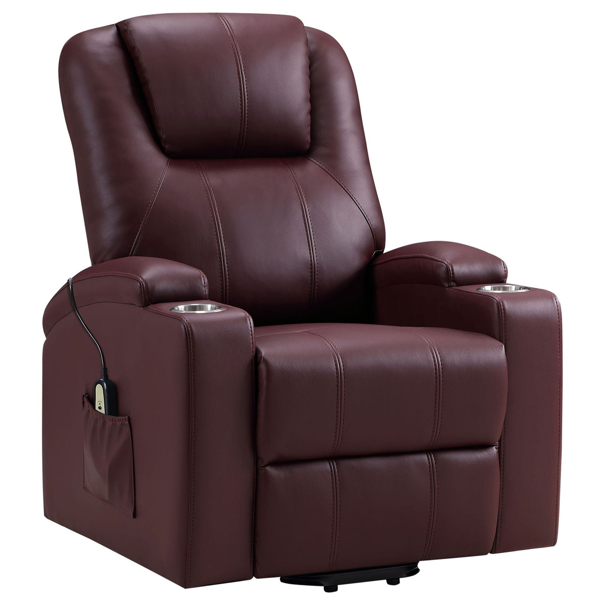 Macklin Power Lift Recliner with Heat, Massage, and Dual Cup Holders