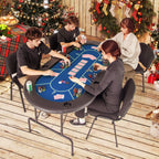 Foldable Poker Table with 8 Cup Holders