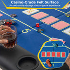 Foldable Poker Table with 8 Cup Holders