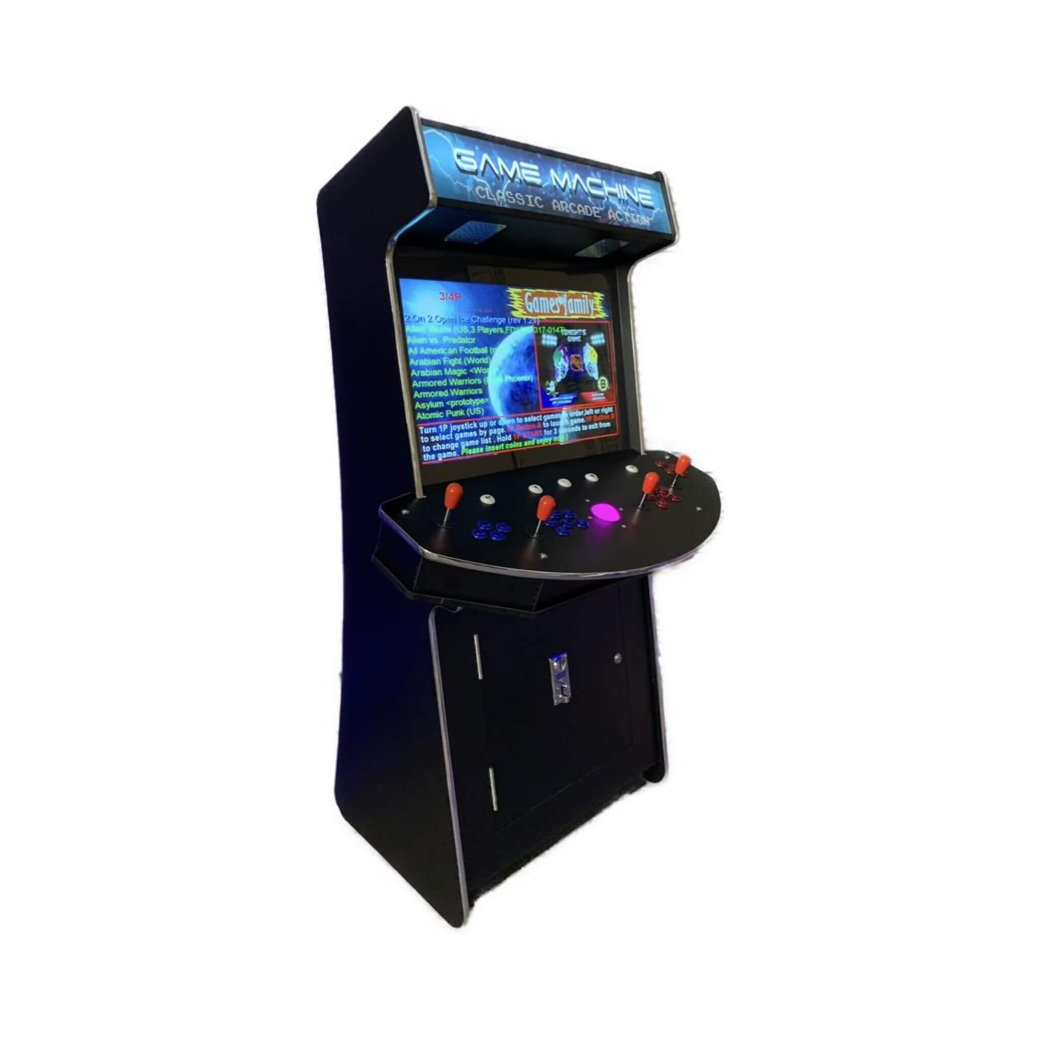 Full-Size Commercial-Grade 4-Player Upright Standup Arcade Machine with 4,600 Classic Games