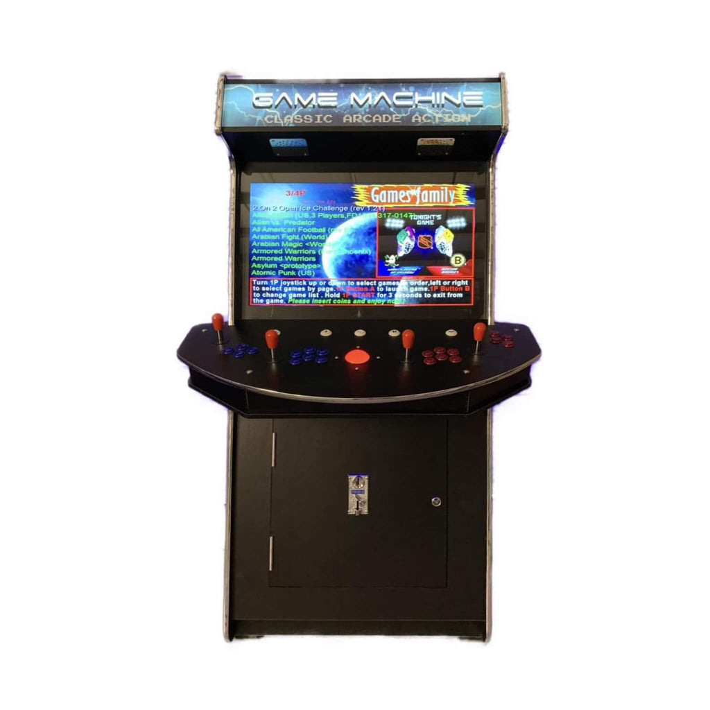 Full-Size Commercial-Grade 4-Player Upright Standup Arcade Machine with 4,600 Classic Games