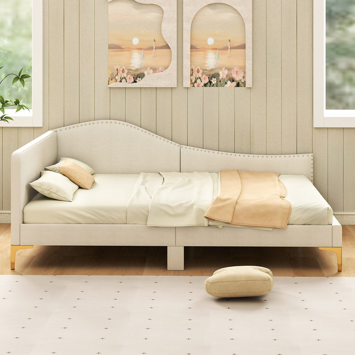 Bean Bag Chair for Adults Accent Lazy Sofa with Skin-friendly Corduroy Cover and Soft Sponge Filling