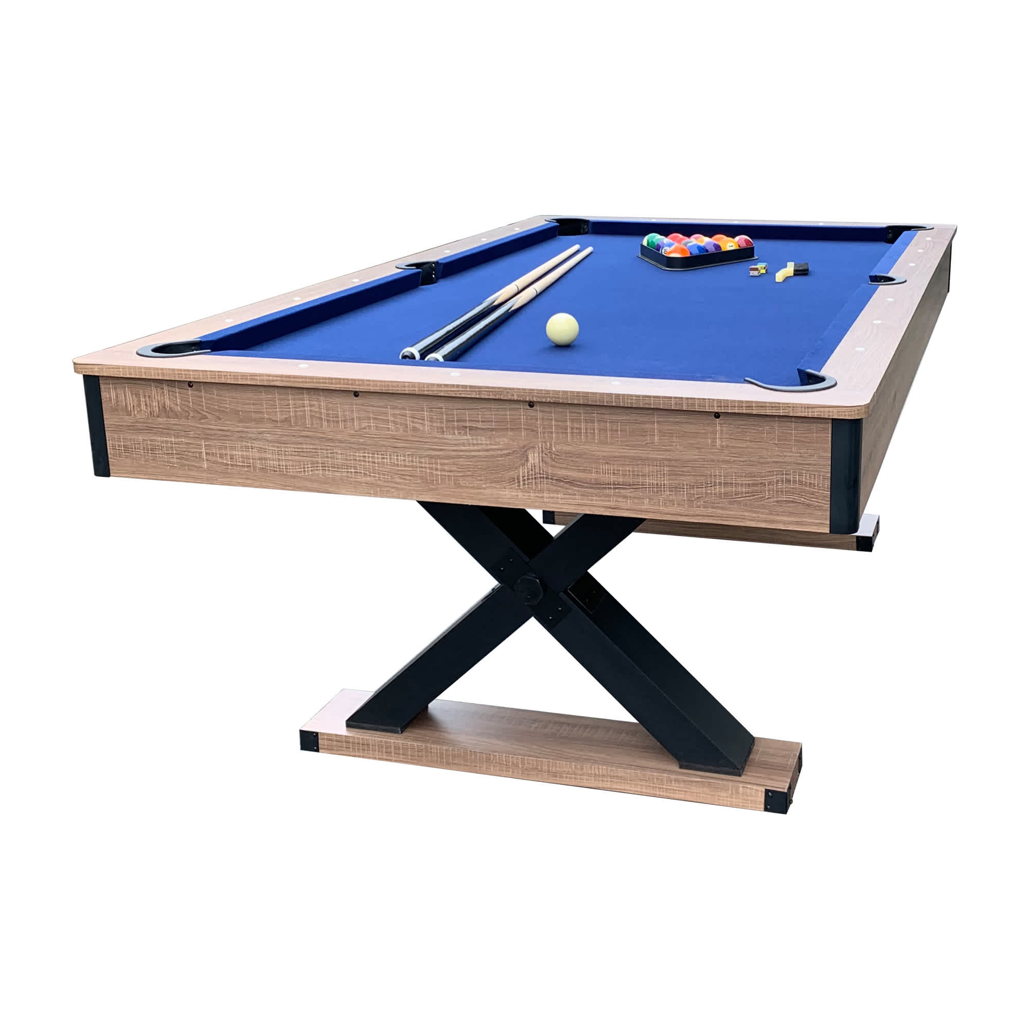 Excalibur 7-ft Pool Table - Driftwood Finish with Blue Felt by Hathaway