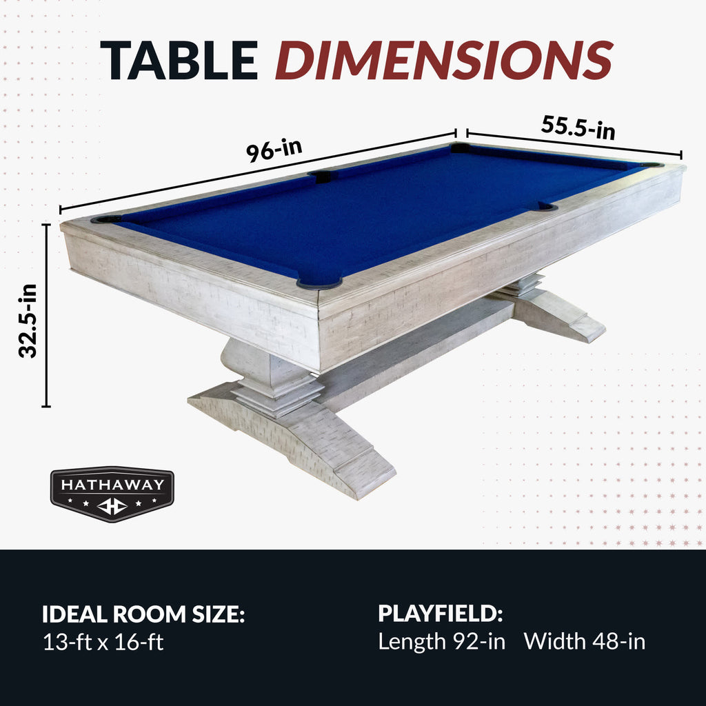 Montecito 8-ft Pool Table, Driftwood by Hathaway
