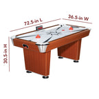 Midtown 72-in Air Hockey Table with LED Scoring - Cherry Finish by Hathaway
