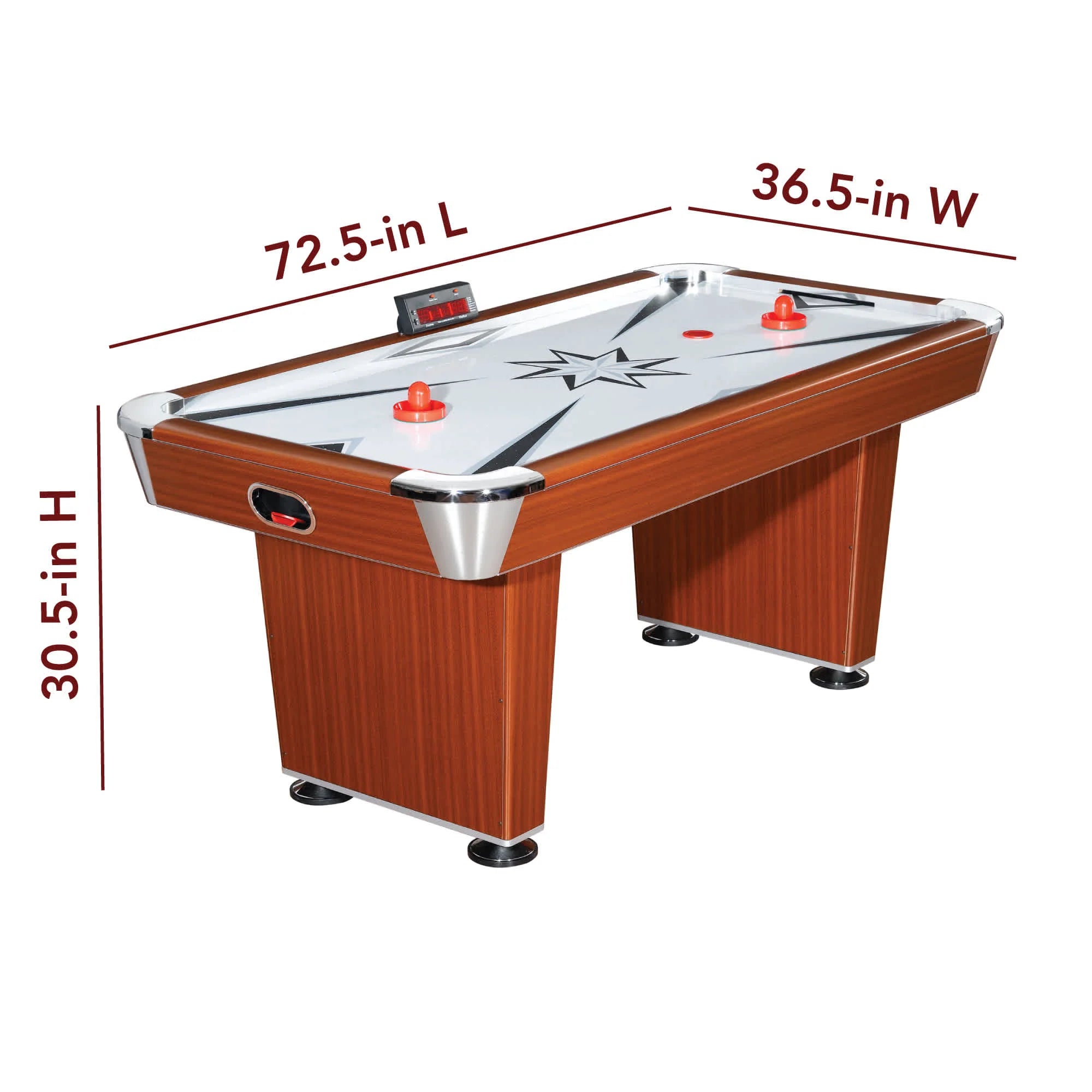 Midtown 72-in Air Hockey Table with LED Scoring - Cherry Finish by Hathaway