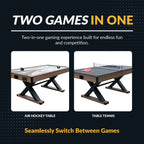 Excalibur 6-ft Air Hockey Table with LED Scoring and Table Tennis Top by Hathaway