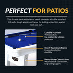 Alpine 8-ft Outdoor Pool Table - White with Blue Felt by Hathaway