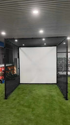 YUNIC Golf Driving Cage with Metal Frame and Simulator Impact Screen