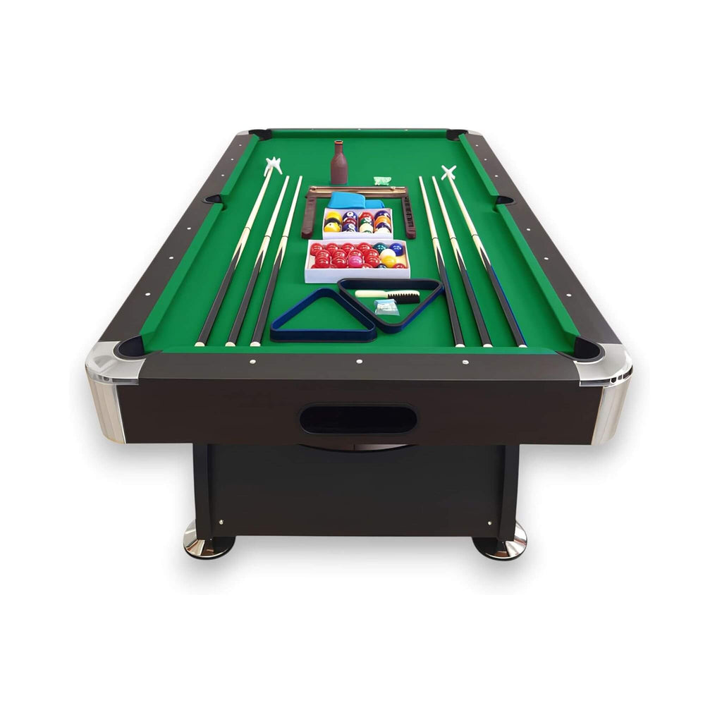 Modern Green Felt 8FT Billiard Pool Table with Automatic Ball Return and Accessories Kit