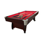 Modern Red Felt 8FT Billiard Pool Table with Automatic Ball Return and Accessories Kit