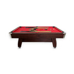 Modern Red Felt 8FT Billiard Pool Table with Automatic Ball Return and Accessories Kit