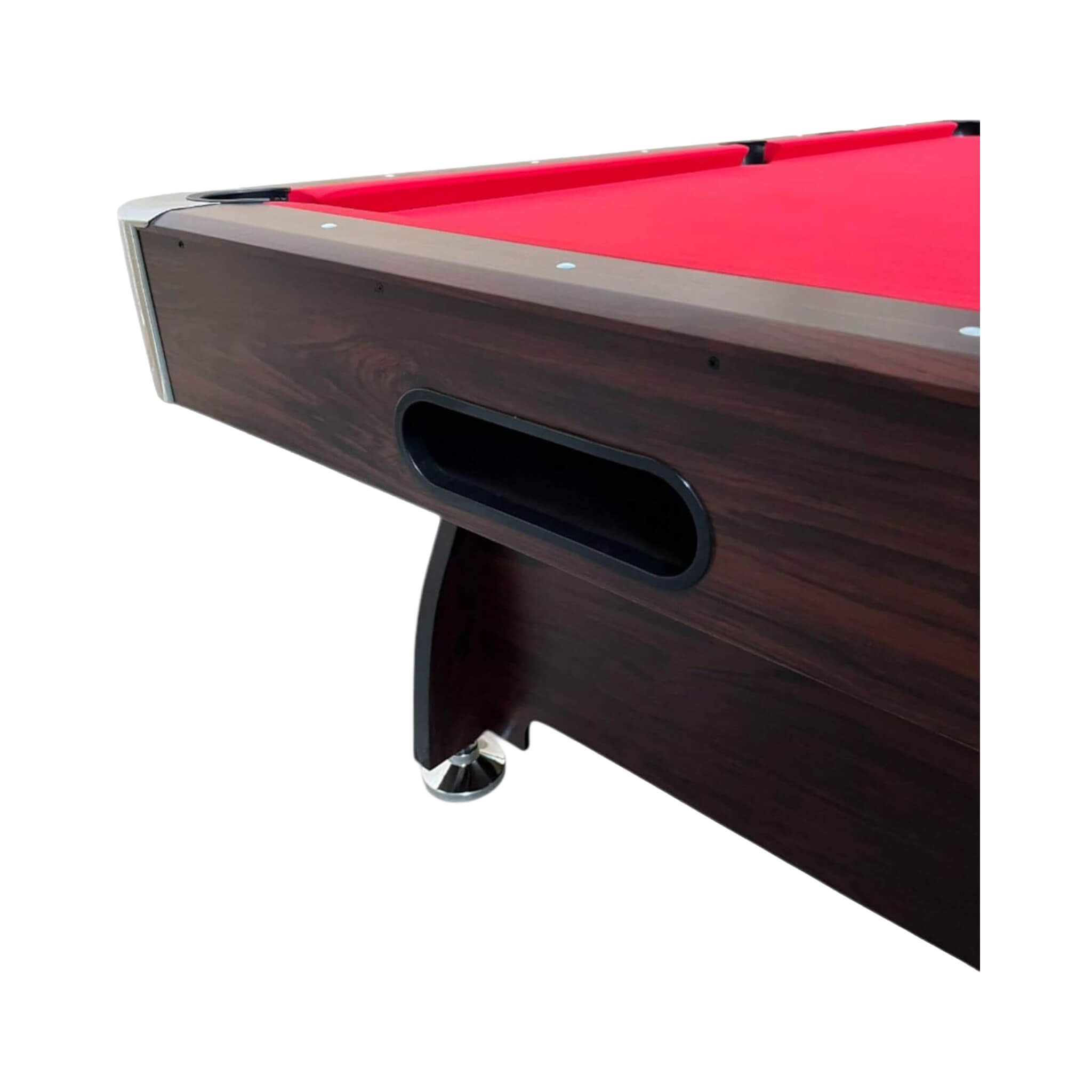 Modern Red Felt 8FT Billiard Pool Table with Automatic Ball Return and Accessories Kit