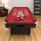 Modern Red Felt 8FT Billiard Pool Table with Automatic Ball Return and Accessories Kit