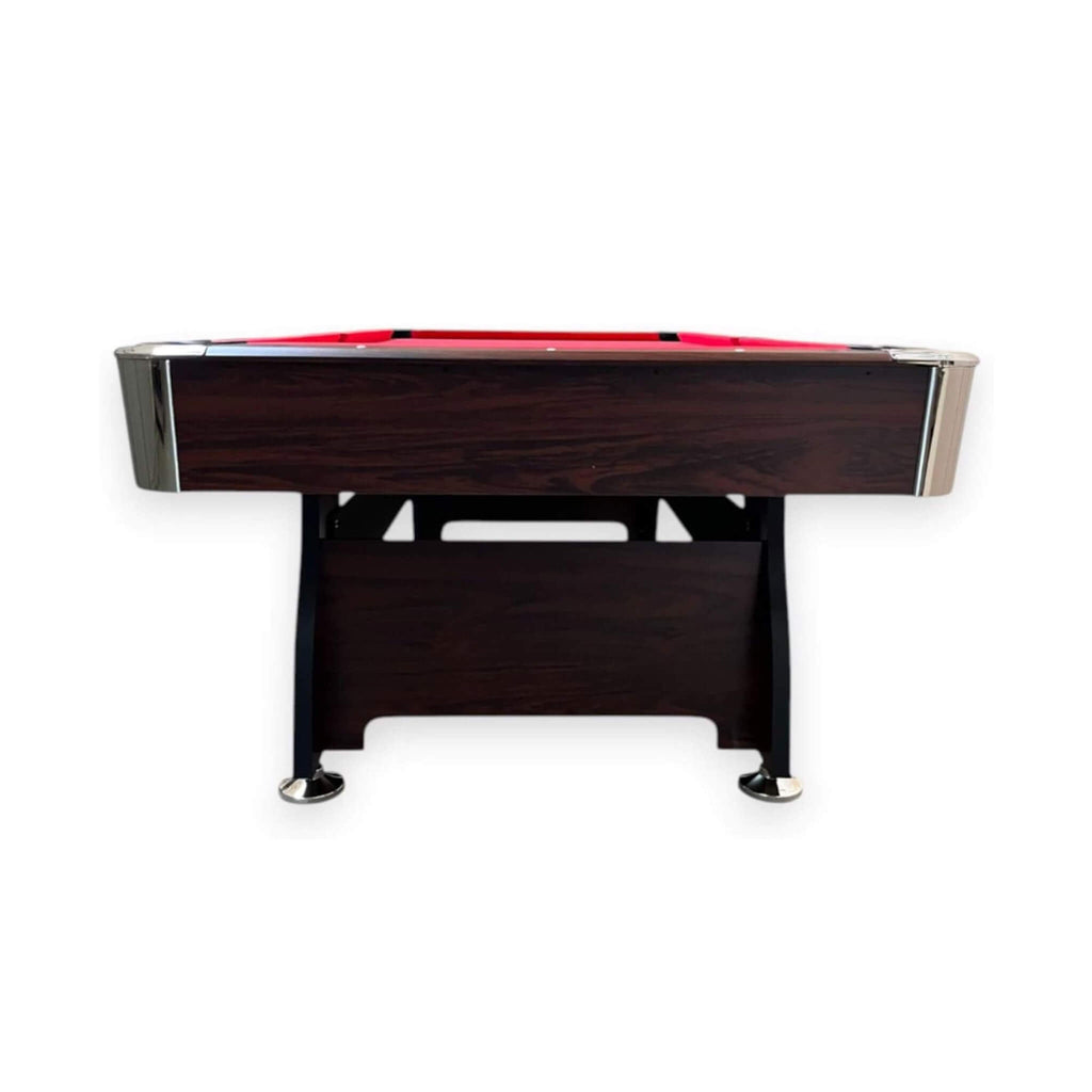 Modern Red Felt 8FT Billiard Pool Table with Automatic Ball Return and Accessories Kit
