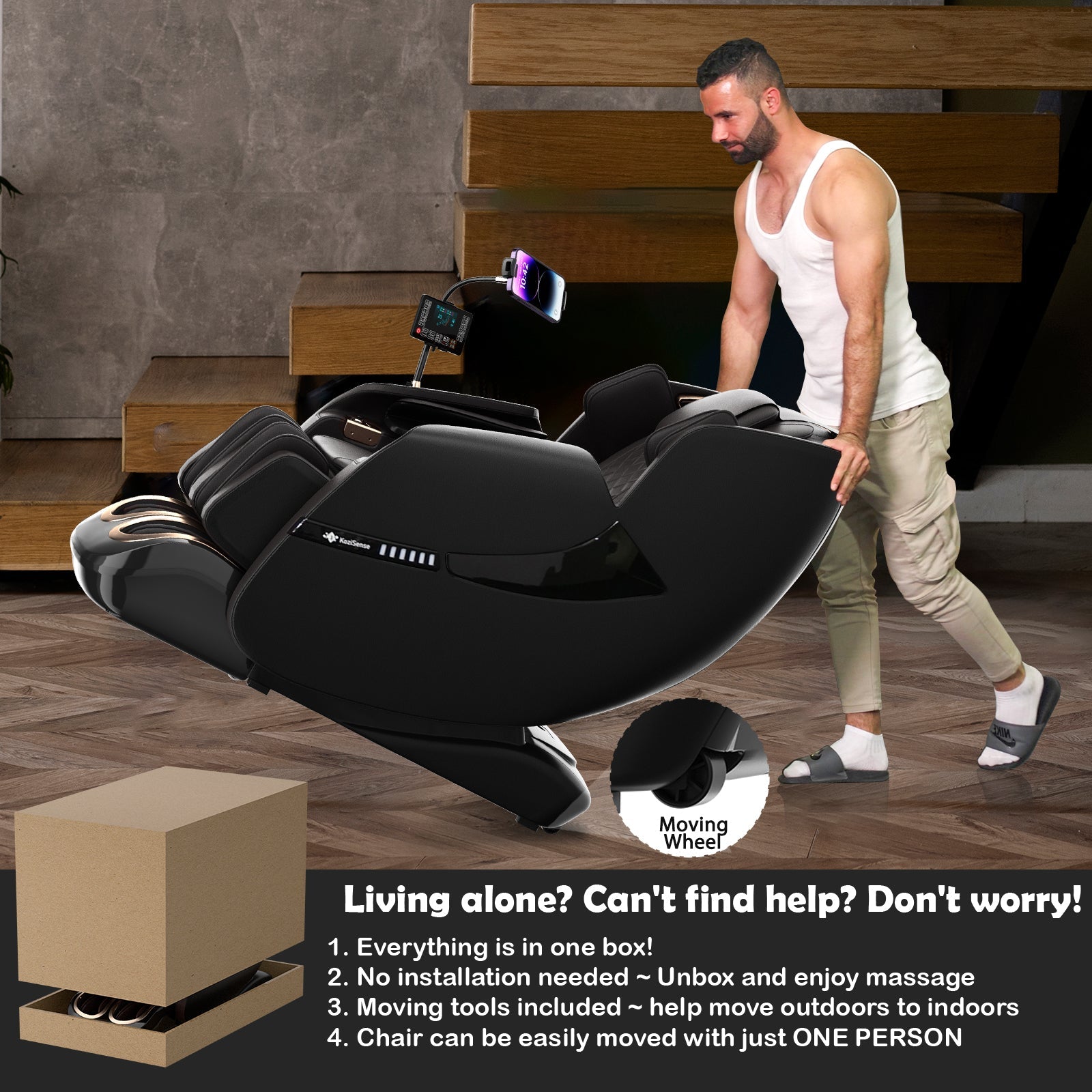 KoziSense KZ-A18 3D SL-track Massage Chair 2026 Upgraded - (Black)