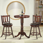 360° Swivel Wooden Bar Stool Set of 2 with Cushioned Seat
