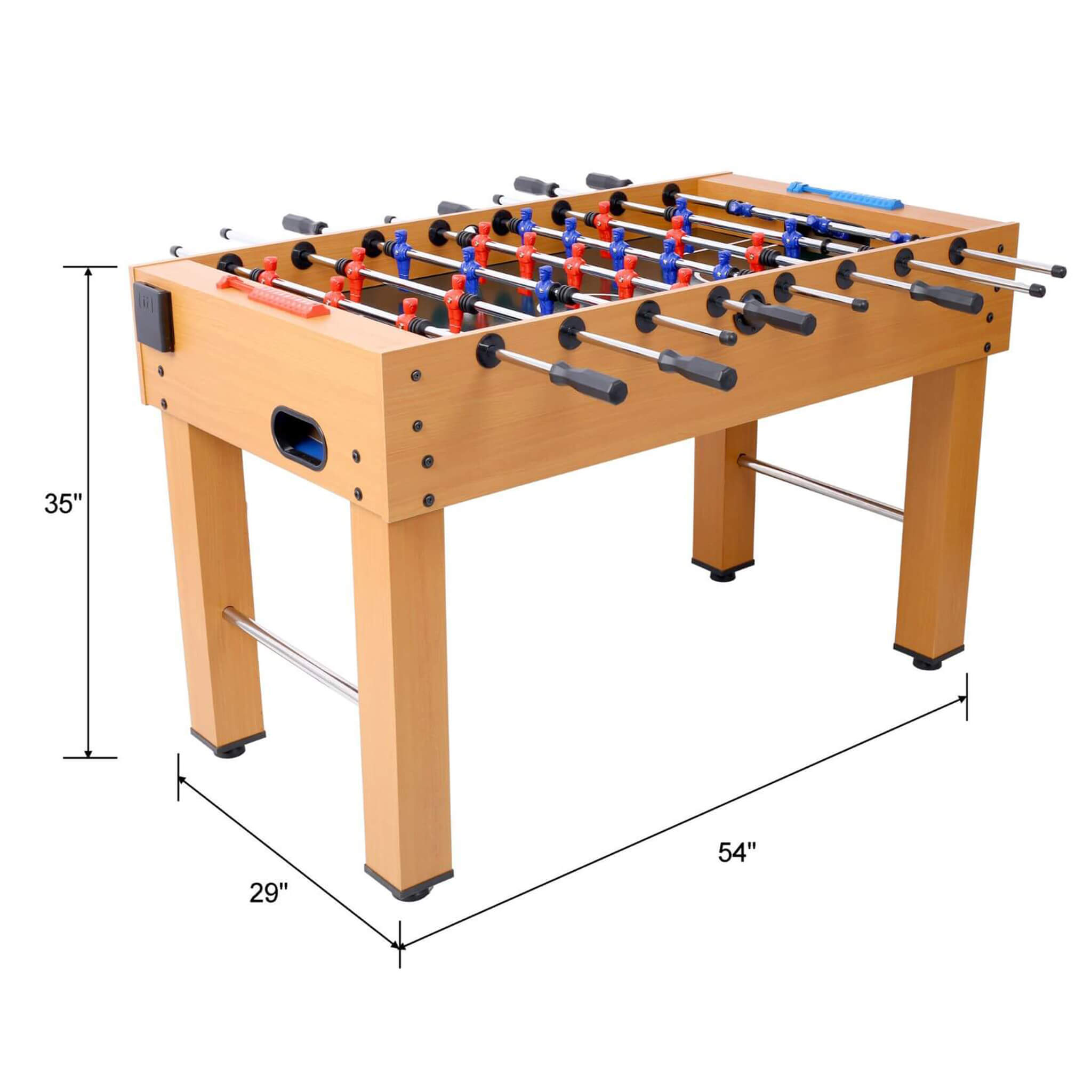 Premium 54-Inch Professional Wooden Foosball Table With Adjustable Leg Levelers