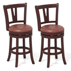 2-Piece Counter-Height Swivel Bar Stools with High Backrests