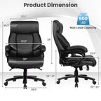 Big & Tall PU Leather Massage Office Chair-Black