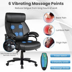 Big & Tall PU Leather Massage Office Chair-Black