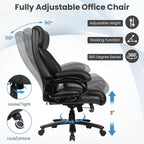 Big & Tall PU Leather Massage Office Chair-Black